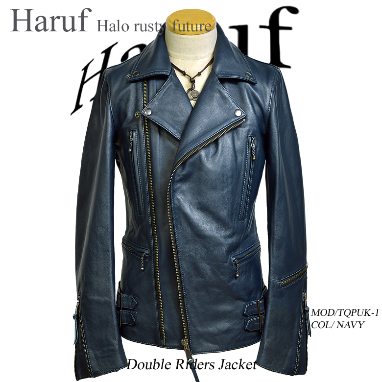 HarufブランドのUKダブルライダースジャケット。 シンプルでおしゃれな