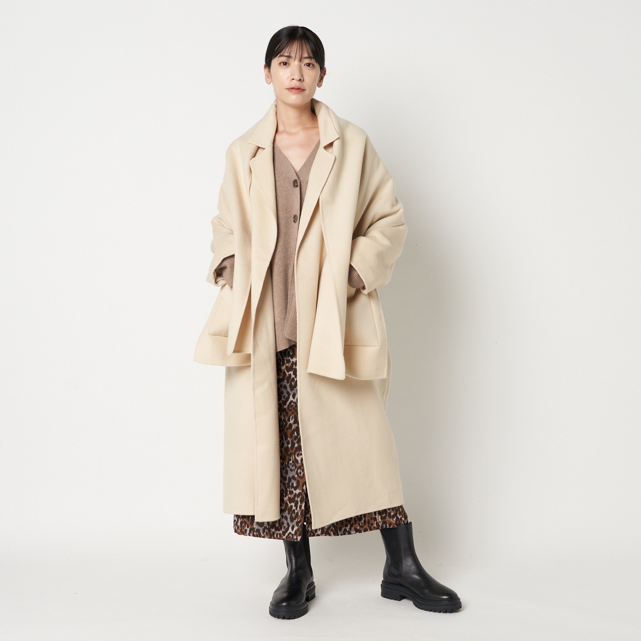 DOUBLE FACE COAT WITH STOLE｜HELIOPOLE｜HÉLIOPÔLE（エリオポール