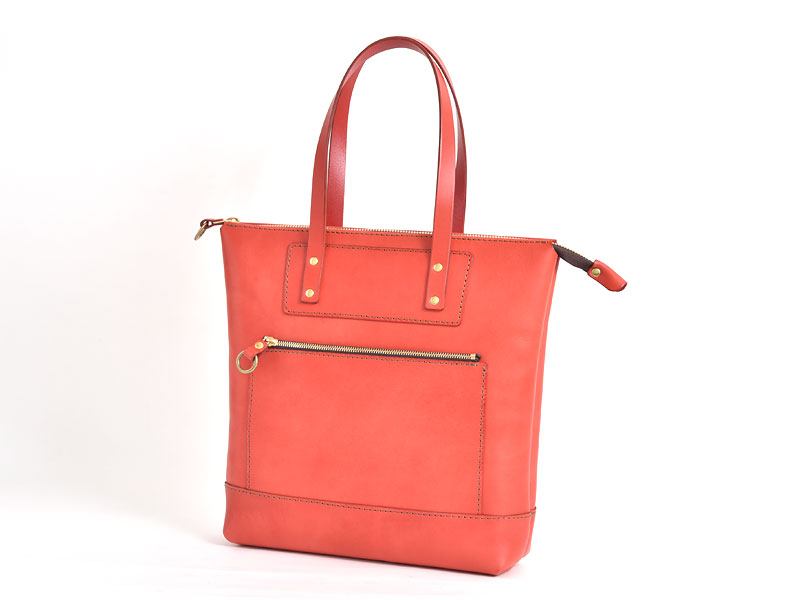 手持ちも肩掛けも出来るウェリントン型ファスナートート / 革鞄のHERZ