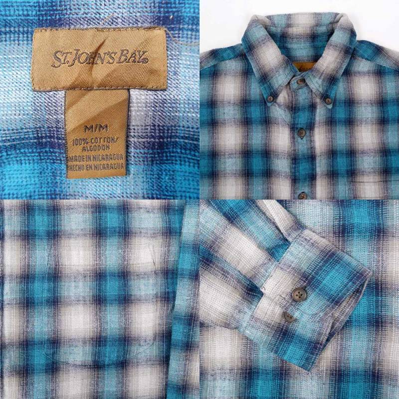 90's ST. JOHN'S BAY オンブレチェック柄 フランネルシャツ
