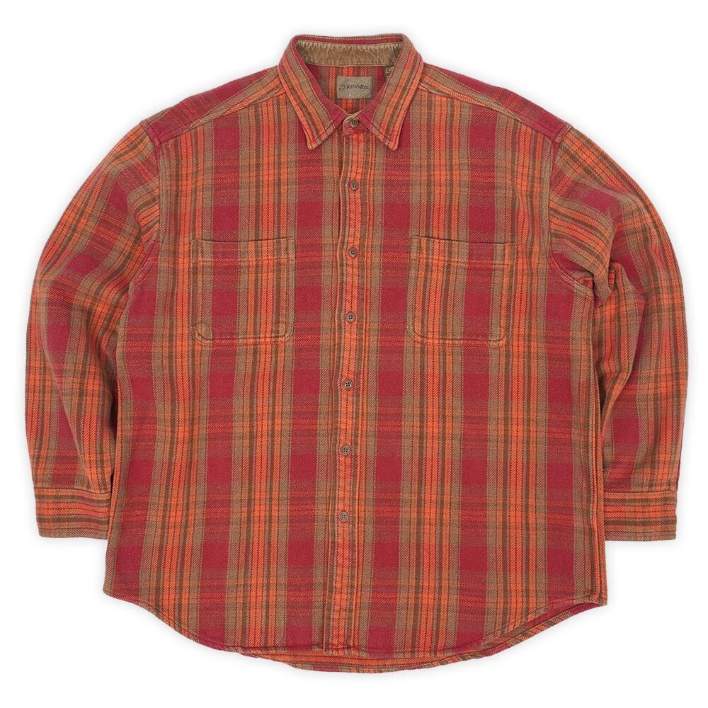 90's ST JOHN'S BAY ヘビーネルシャツ “Burgundy Plaid