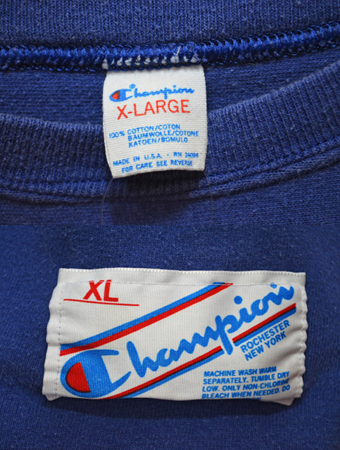 80's Champion フットボールTシャツ “無地” - used&vintage box Hi-smile