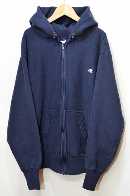 90's Champion リバースウィーブ フルZIP パーカー “目付き / ネイビー