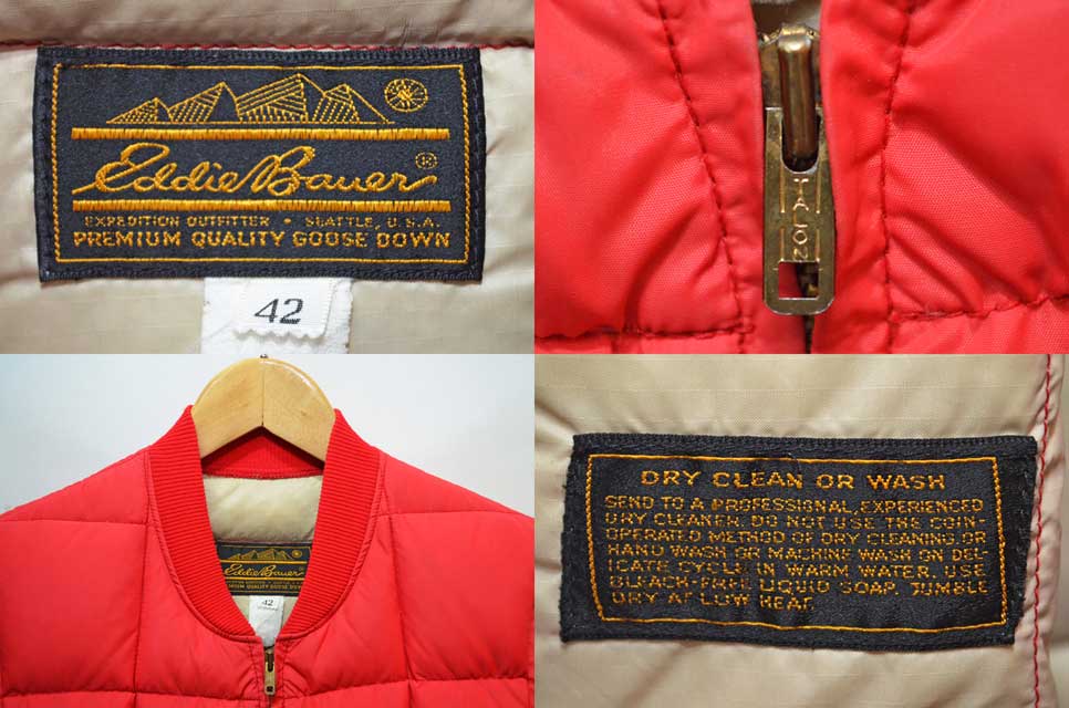 70's Eddie Bauer ダウンベスト “黒タグ” - used&vintage box Hi-smile