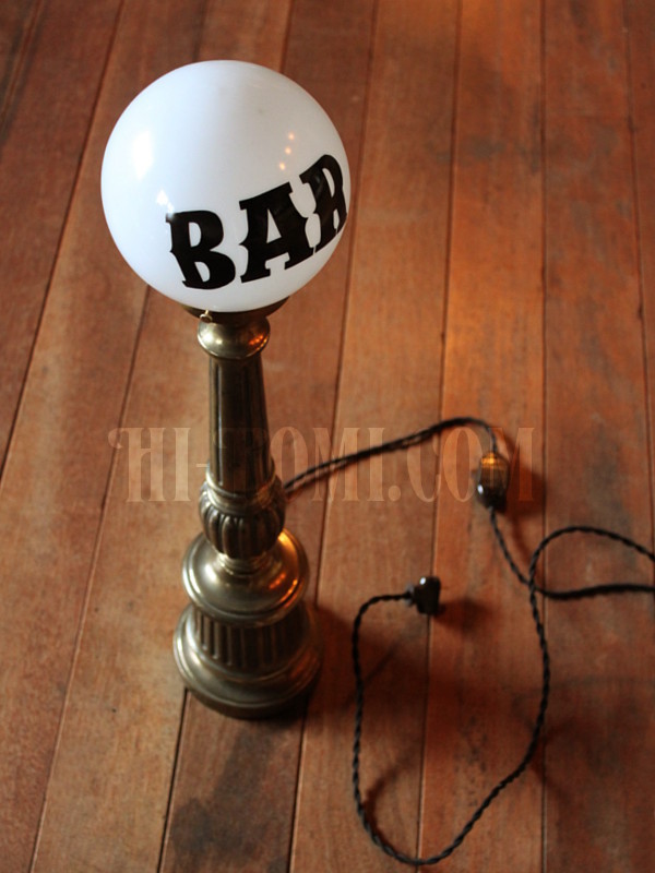 U.S.A.ヴィンテージピューター製BARサインテーブルライト