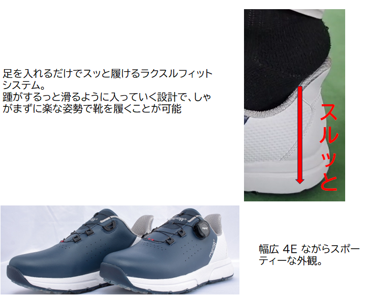 メンズ レディス ラクスルフィット MEGA JAPAN 幅広 4E ダイヤル式