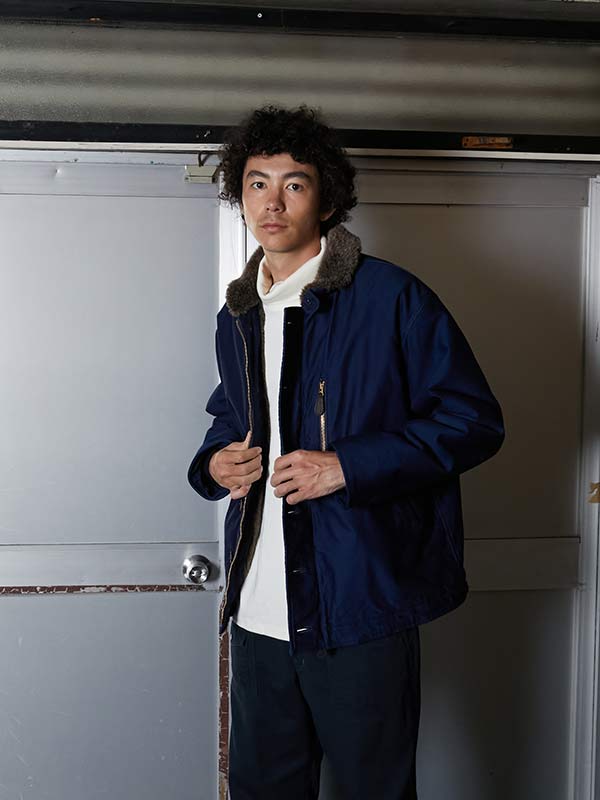 インディゴライトジャーマンクロスデッキジャケット｜BLUE BLUE