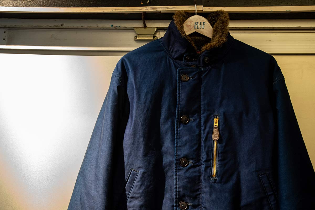インディゴライトジャーマンクロスデッキジャケット｜BLUE BLUE