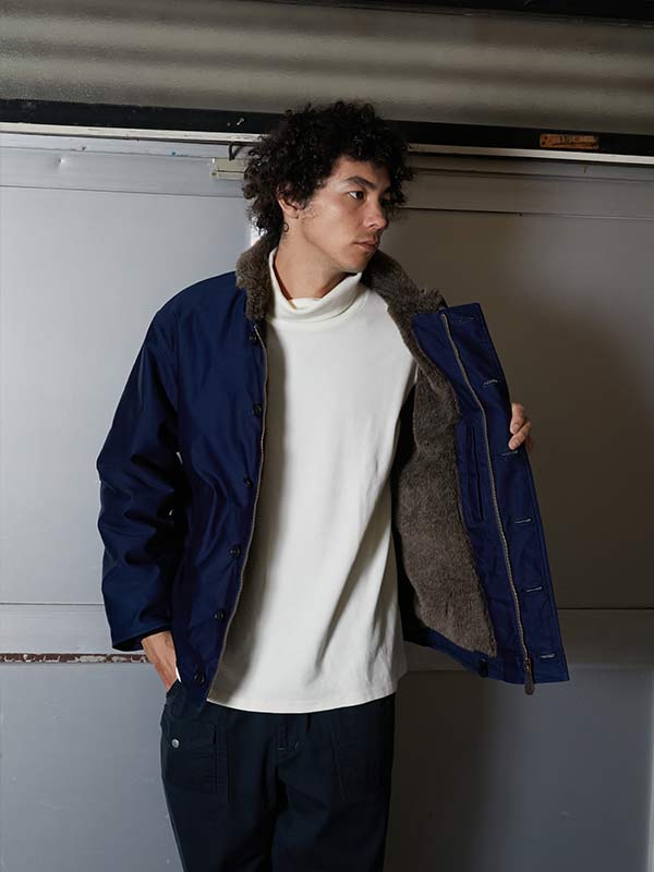 インディゴライトジャーマンクロスデッキジャケット｜BLUE BLUE
