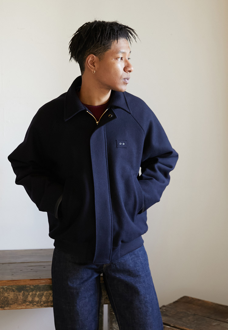 KNITTED MELTON JACKET | BLUE BLUE | ブルーブルー | HOLLYWOOD RANCH