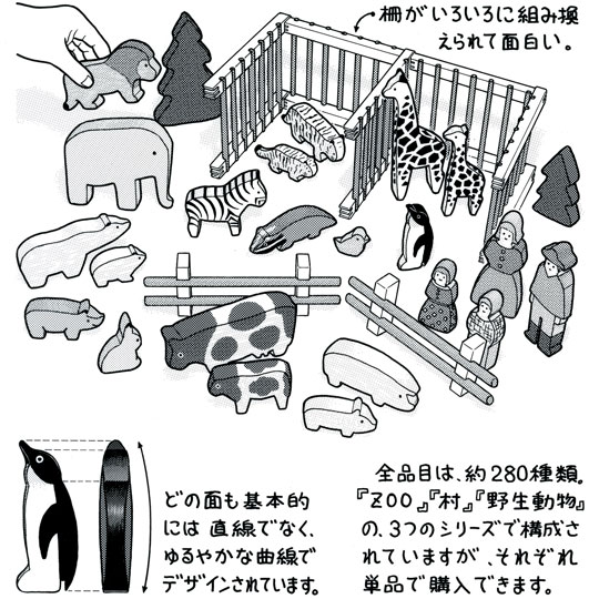 スピールフォームの動物たち：web版おもちゃの王様：百町森