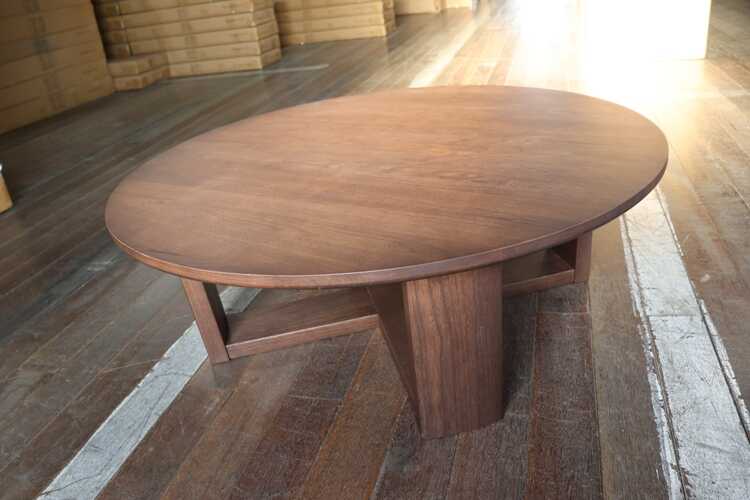 TA-2668 無垢製丸円形ローテーブル｜直径105cm・天然木ホワイトアッシュ材