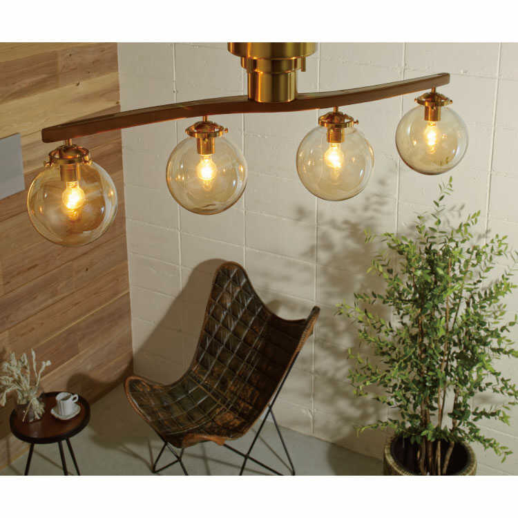 LT-4489 レトロな丸いガラス製シーリングライト｜4灯・LED対応