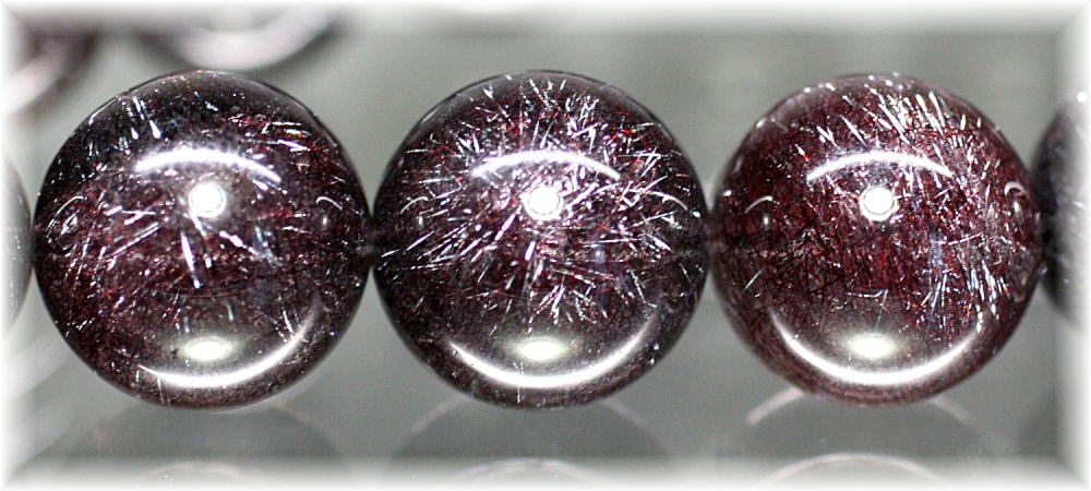 高品質]花火入りブラックスーパーセブンブレスレット（約13.5mm玉