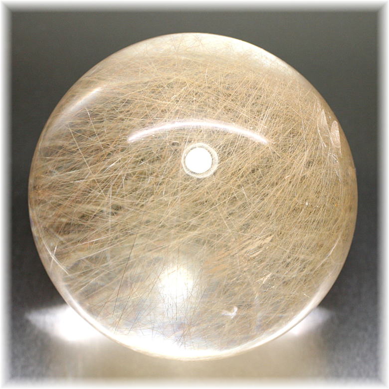 特別価格]ライトゴールドルチルクォーツ丸玉/スフィア（大玉） - 埼玉