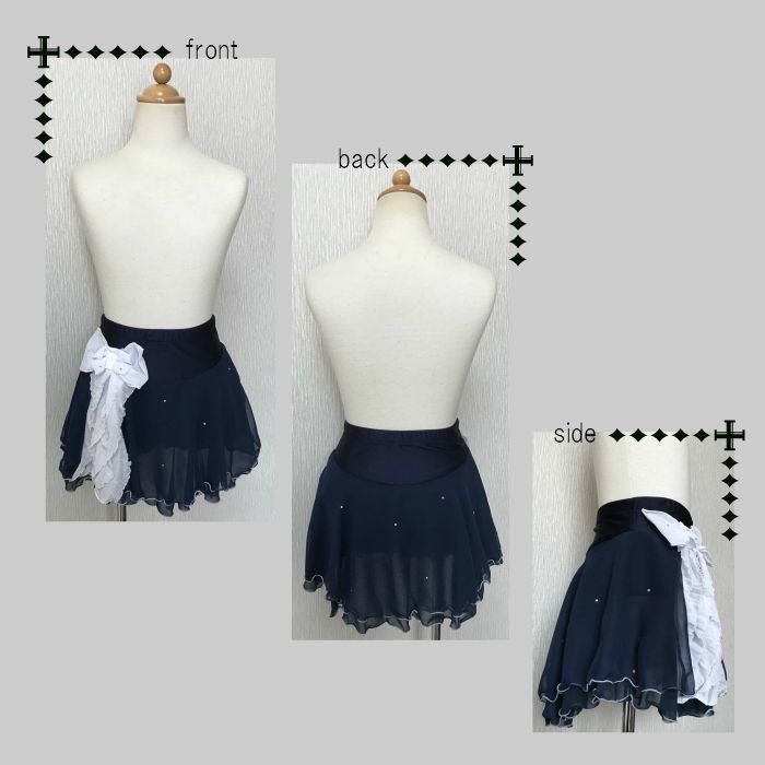 ジョーゼット2段スカート サイドフリル（ネイビー） - Ice Tiara