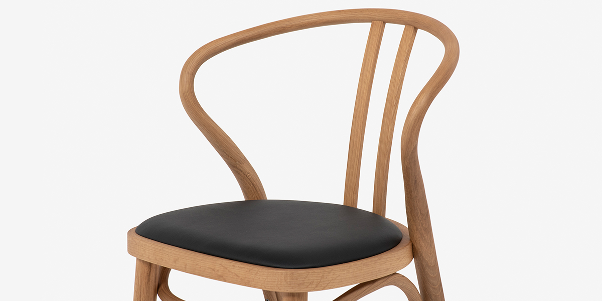 秋田木工 ダイニングチェア「503-OU」ナラ材ホワイトオーク色 PVC