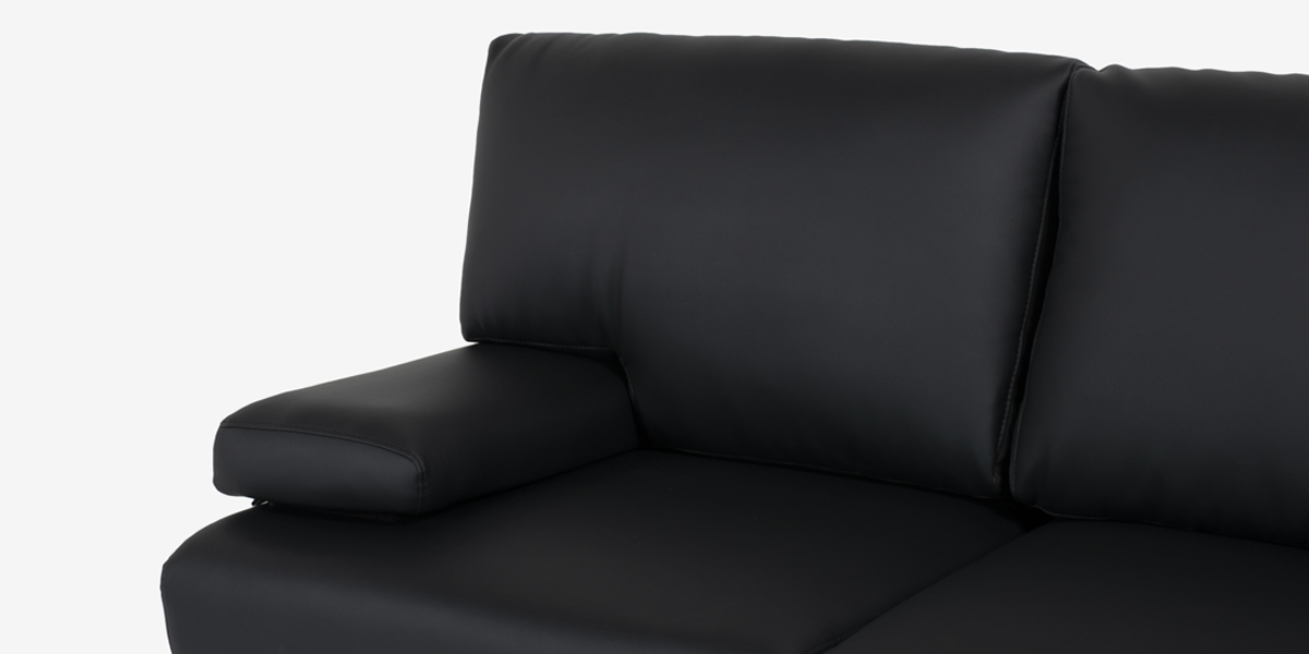 ソファ「ベローナ2」ソフトレザーブラック色 #C500S 脚部全2タイプ