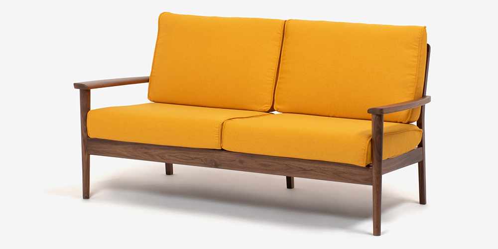 ソファ「シネマN2」幅160cm ウォールナット材 カバーリング仕様 布全9