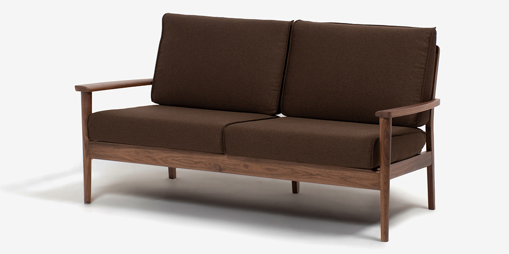 ソファ「シネマN2」幅160cm ウォールナット材 カバーリング仕様 布全9