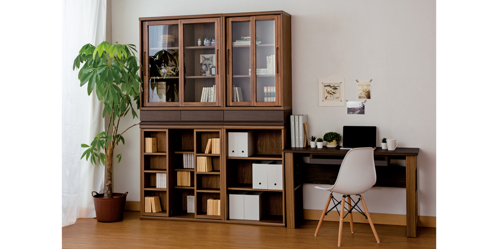 小島工芸 書棚「ニューオファー NOF-90 スライドオープン」幅90cm 全4