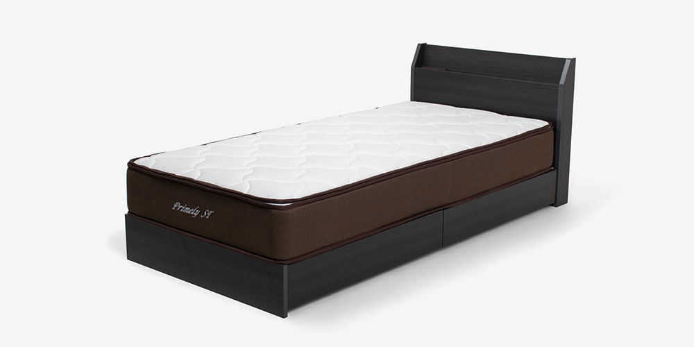 ベッドフレーム 「エリートR DR」薄宮付き・引き出し付き 全2色