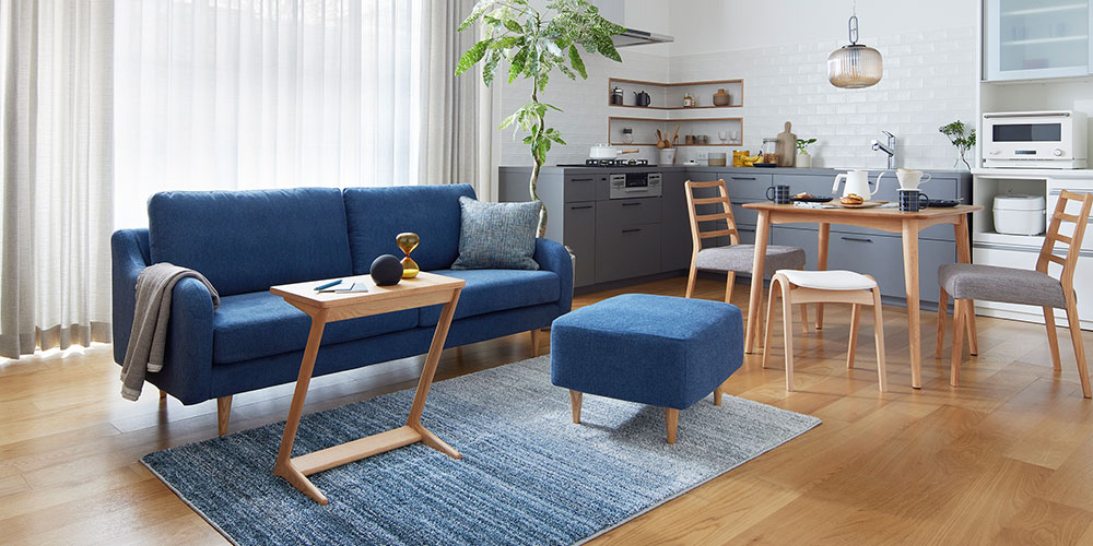 オットマン「CAS-D」布#SPベルファストブルー 脚部全3色 | 【公式