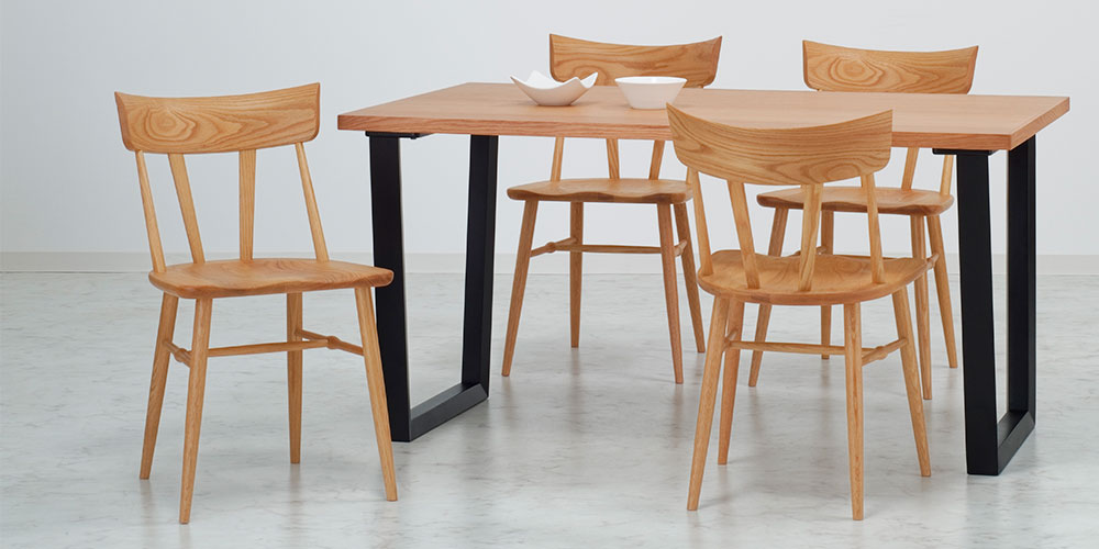 ダイニングチェア「シン2 SLC-204 NA」板座 レッドオーク材 | 【公式