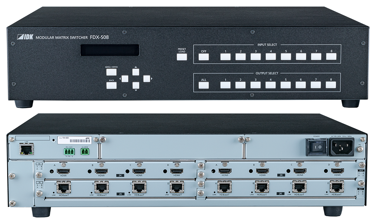 FDX-S08 - 4K@30 Modular Matrix Switcher | IDK Corporation