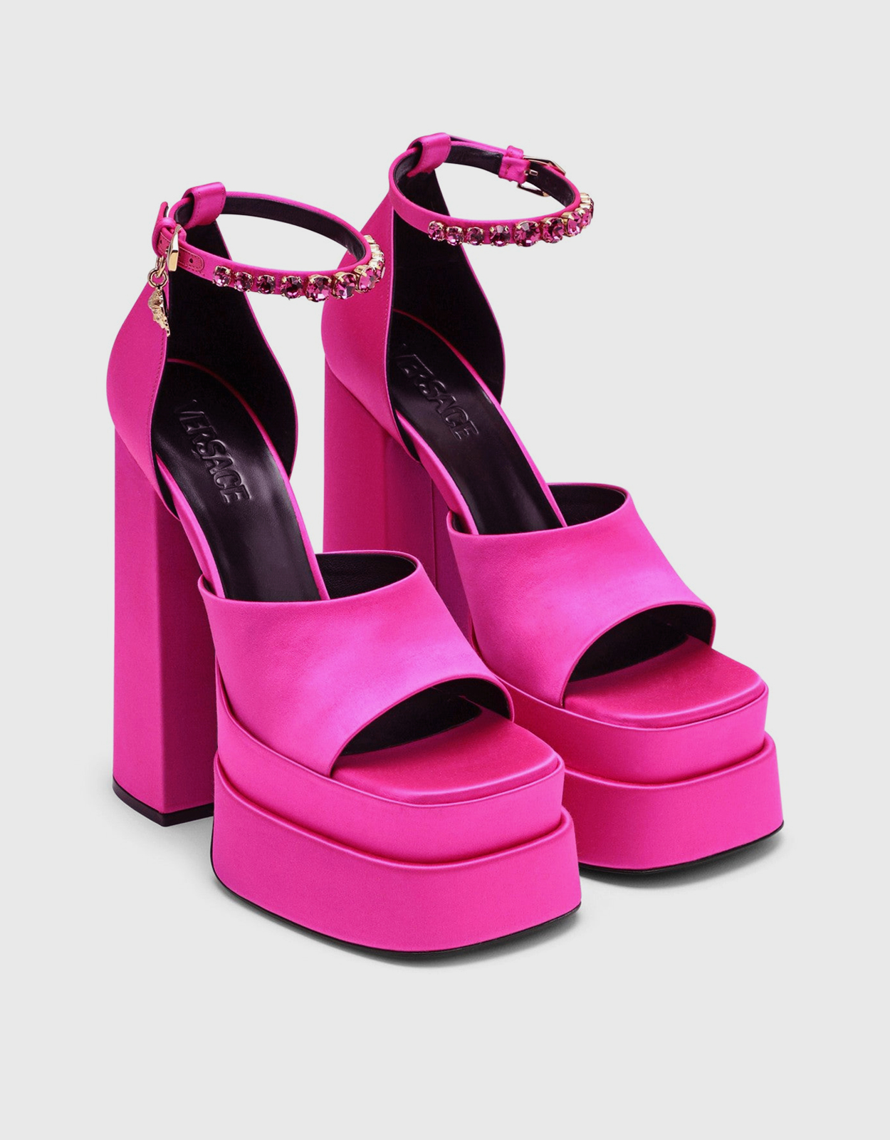 Versace Medusa Satin Platform High-Heeled サンダル (サンダル