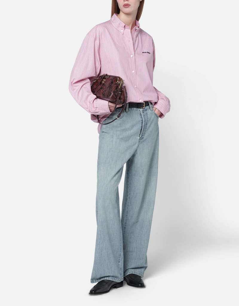 Miu Miu Back Logo Light blue Jeans (Pants) IFCHIC.COM