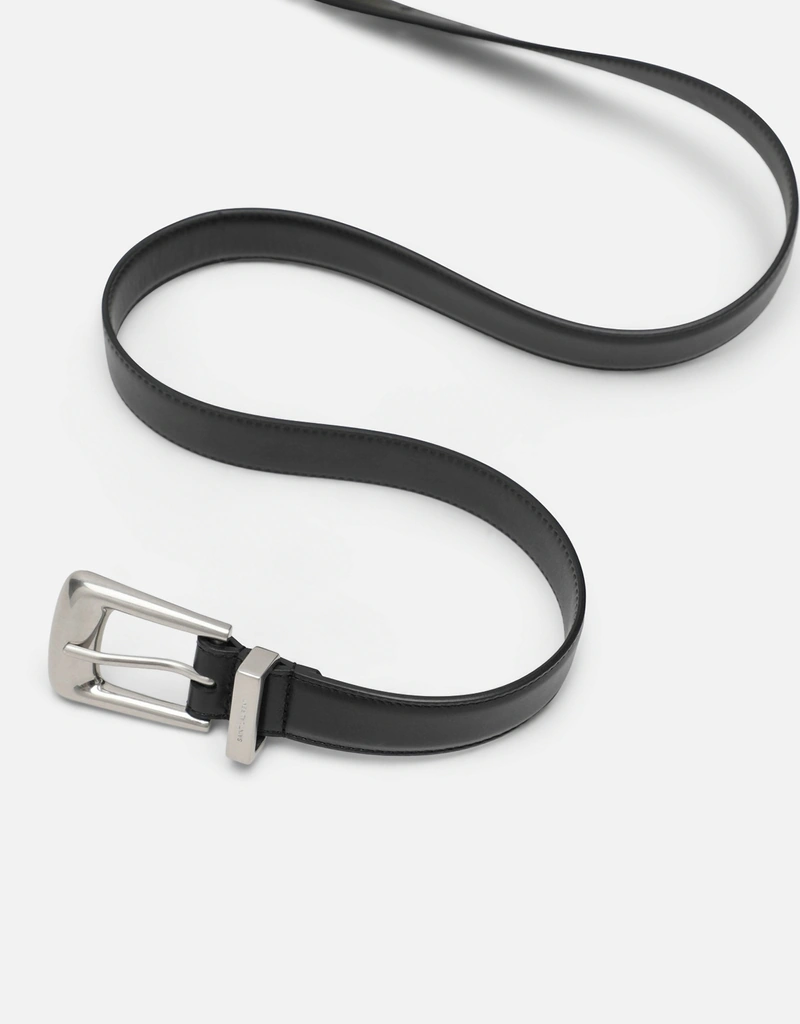 Saint Laurent メンズスムースカーフスキンレザーベルト (アクセサリ