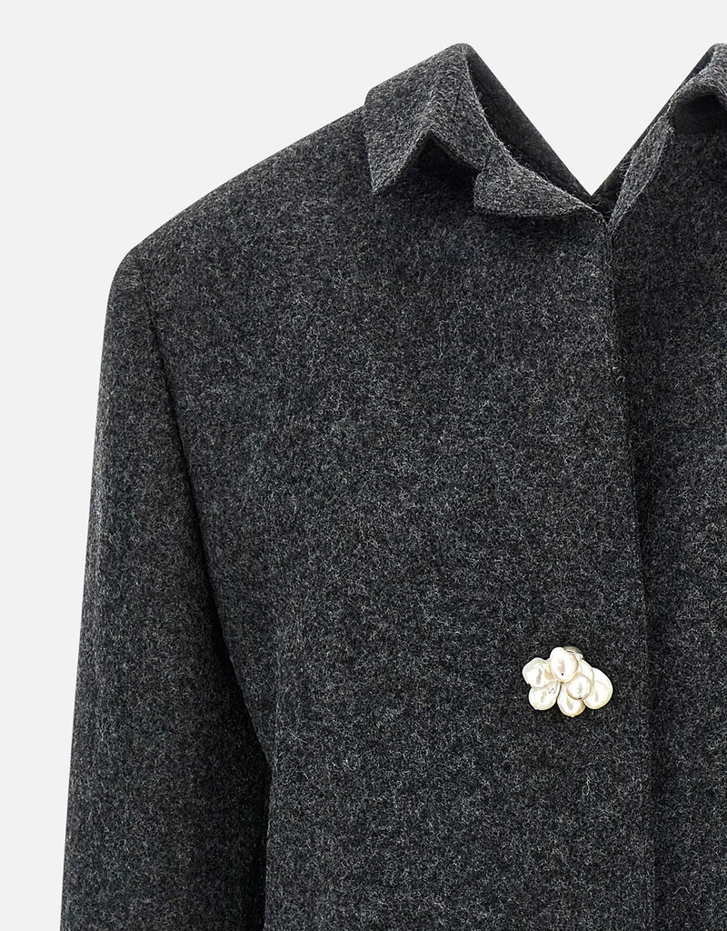Prada Shetland Wool Straight Fit Coat (All New In) IFCHIC.COM