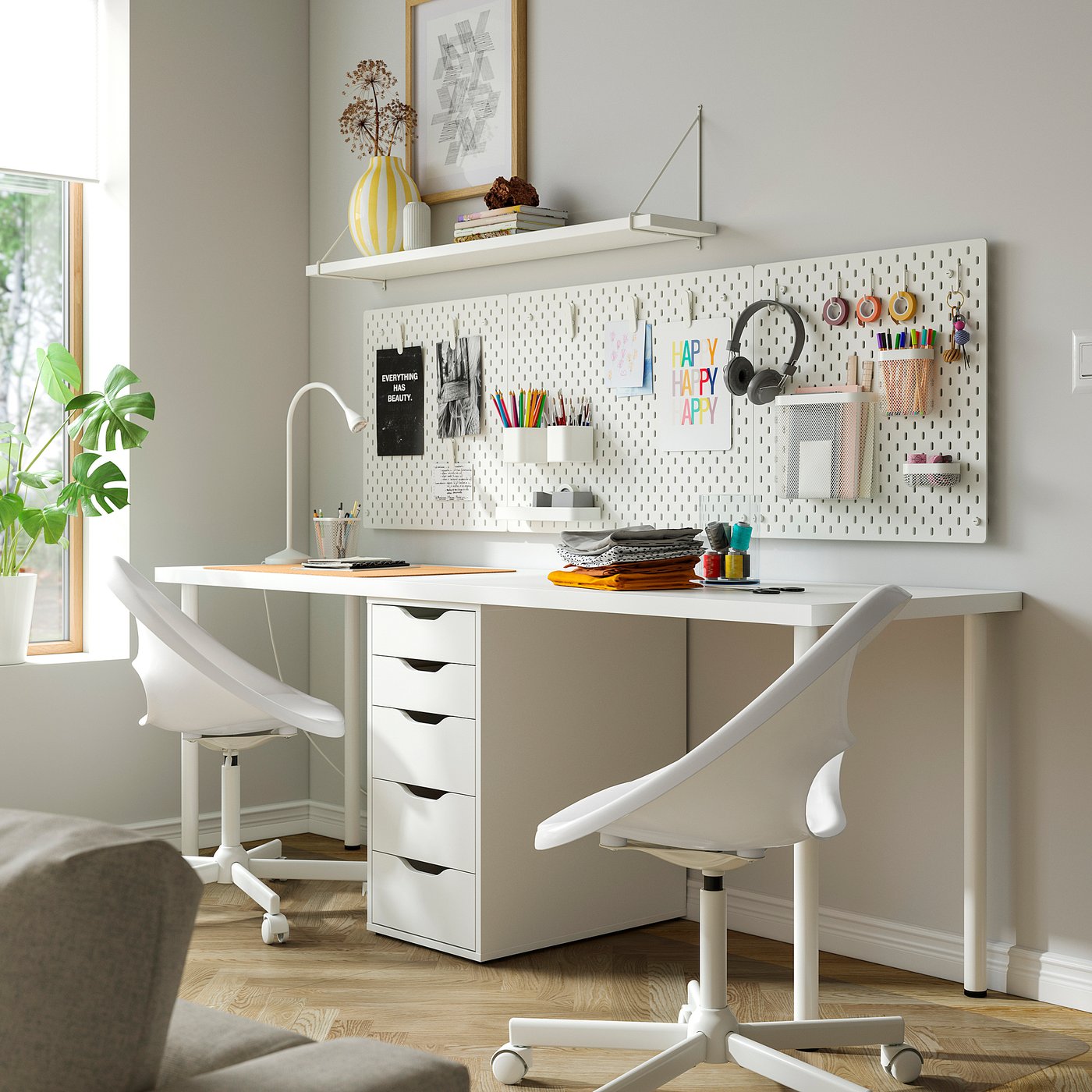 LAGKAPTEN / ALEX desk, white, 200x60 cm (783/4x235/8
