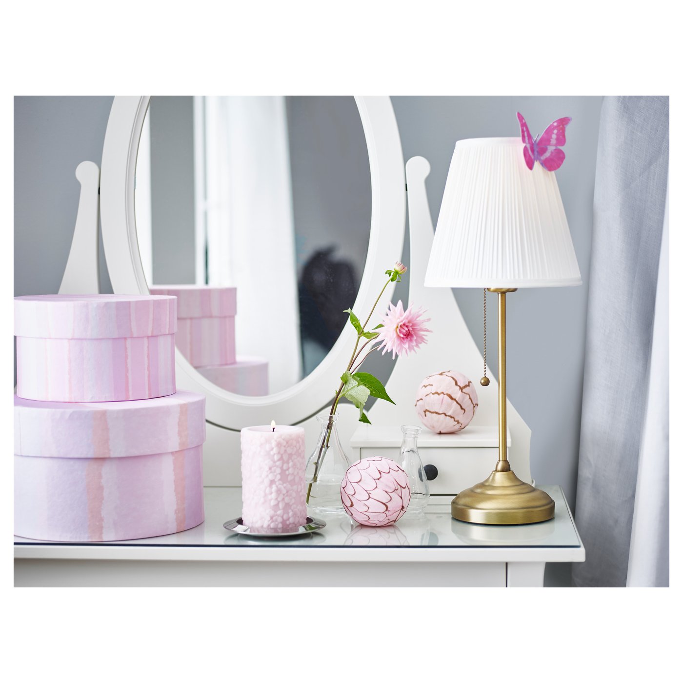 ÅRSTID オースティード テーブルランプ, 真ちゅう, ホワイト - IKEA