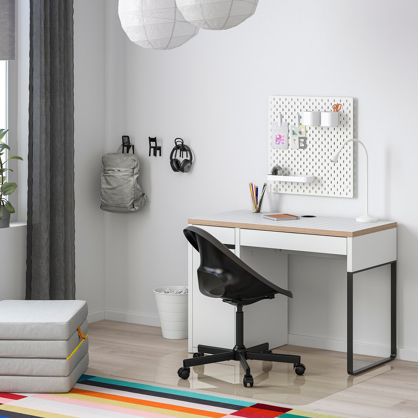MICKE desk, white/anthracite, 413/8x195/8