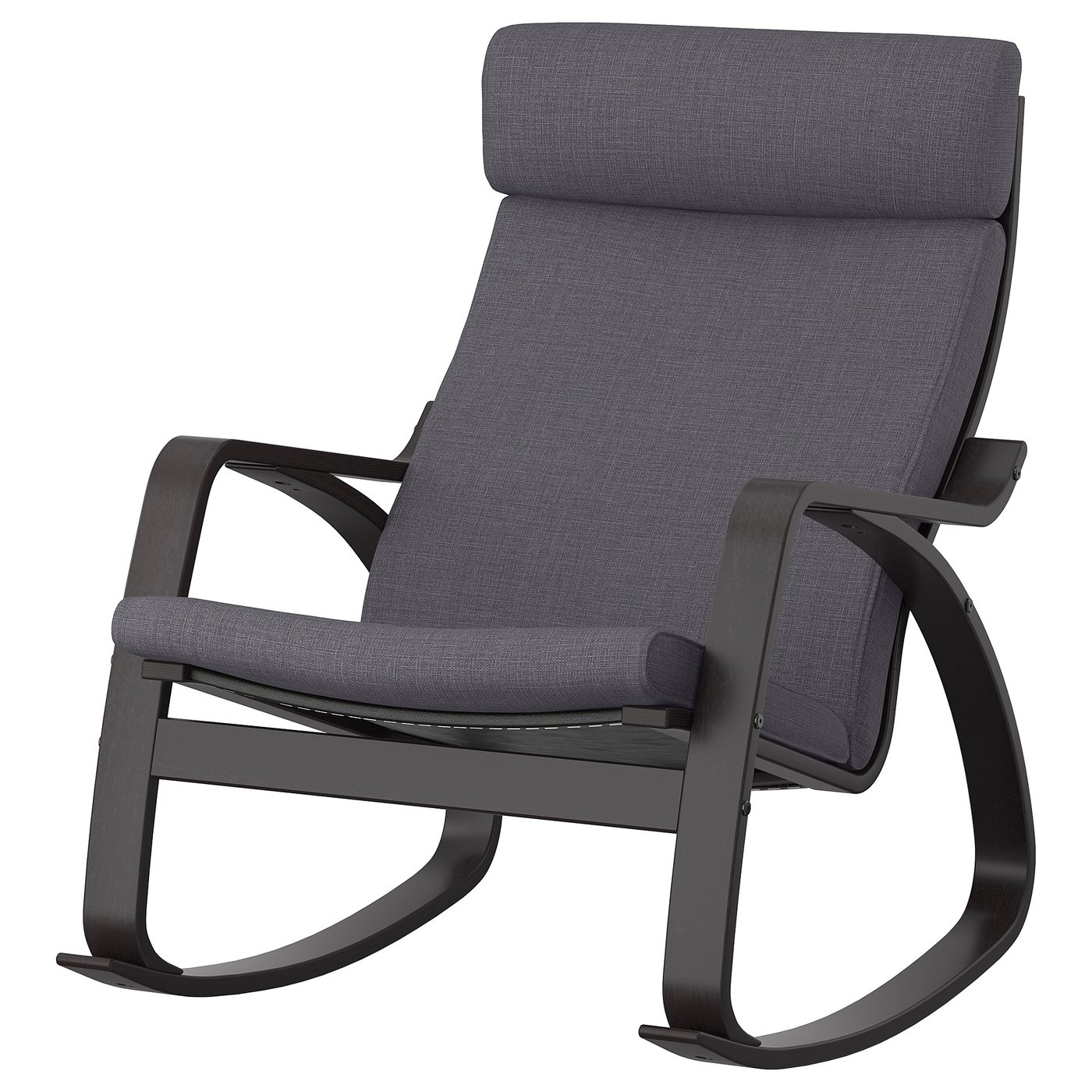 POÄNG rocking chair, black-brown/Knisa black - IKEA