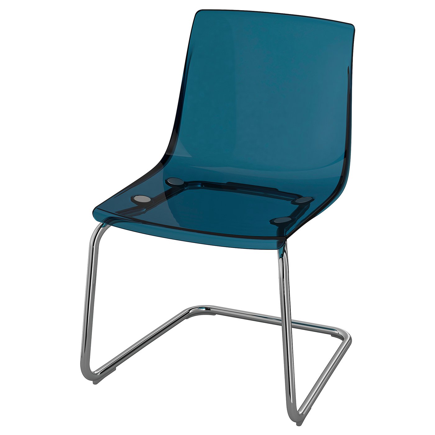 TOBIAS Chair, blue, chrome plated - IKEA
