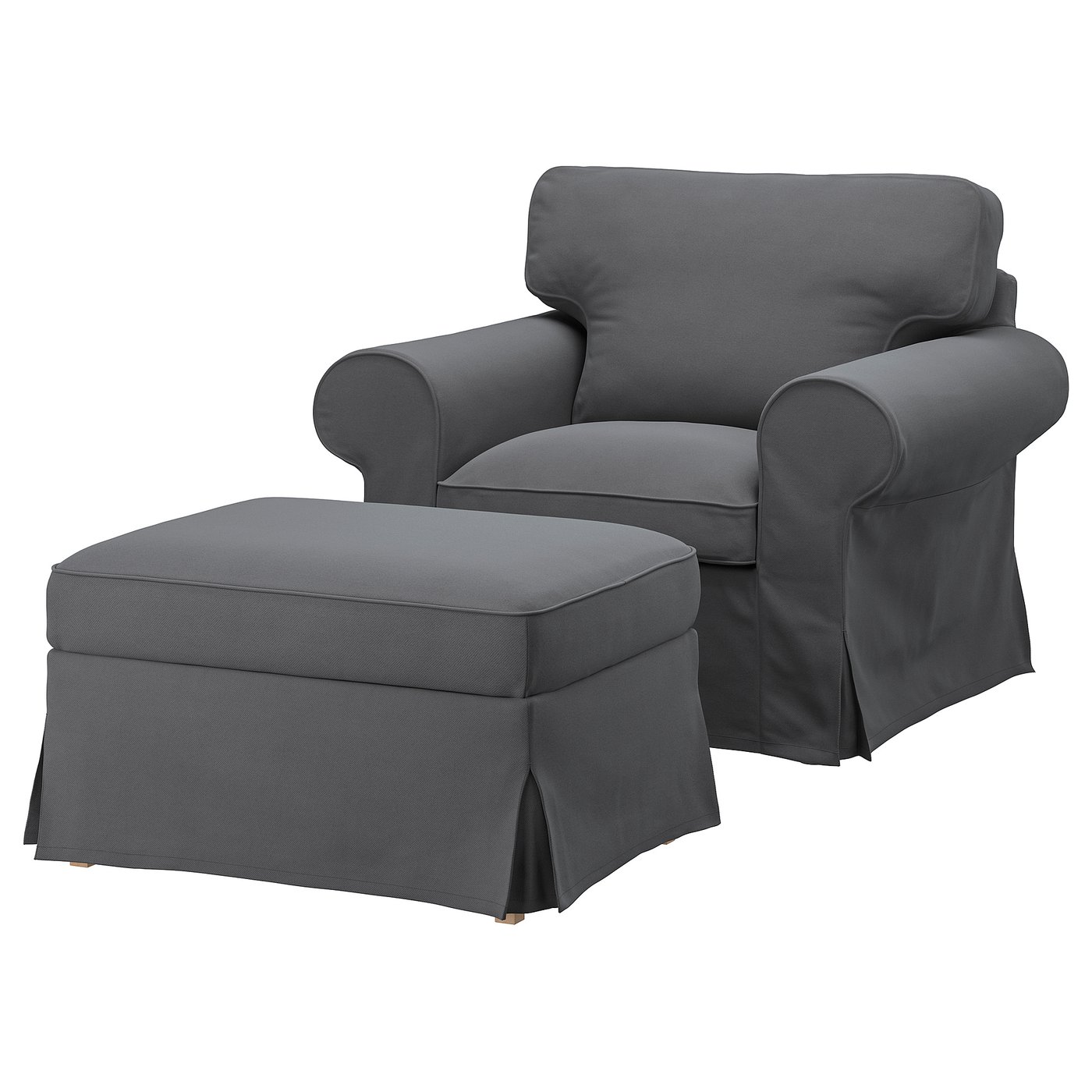 UPPLAND armchair and ottoman, Hakebo dark gray - IKEA