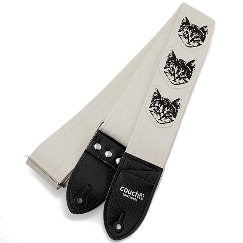 Couch Guitar Strap ニャン・ ニャン・ ニャン・シロ [Cat Guitar