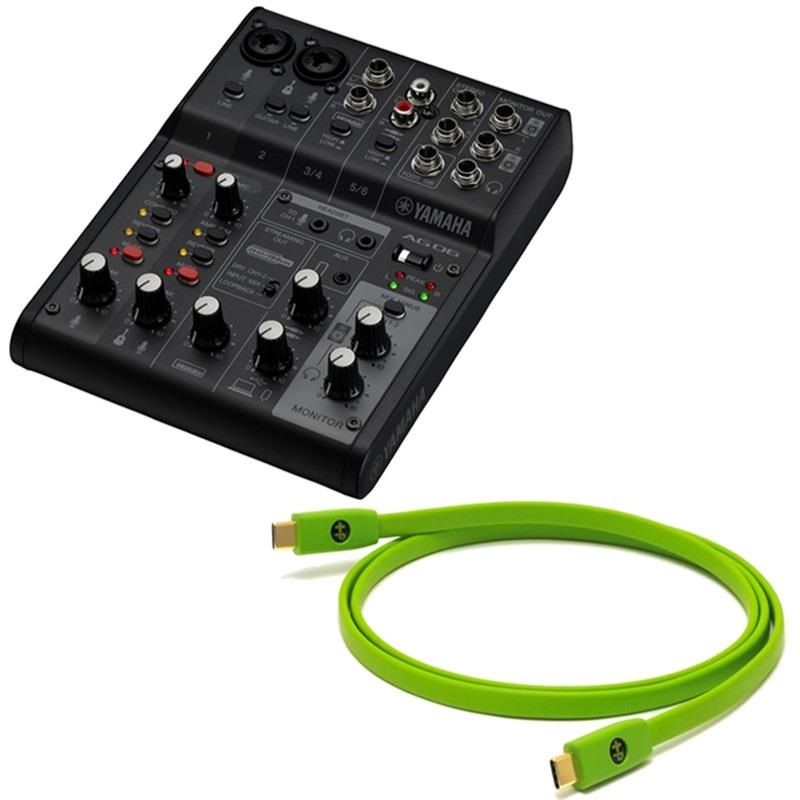 YAMAHA AG06MK2 B + OYAIDE製高品質USBケーブルセット (ヤマハ)(USB