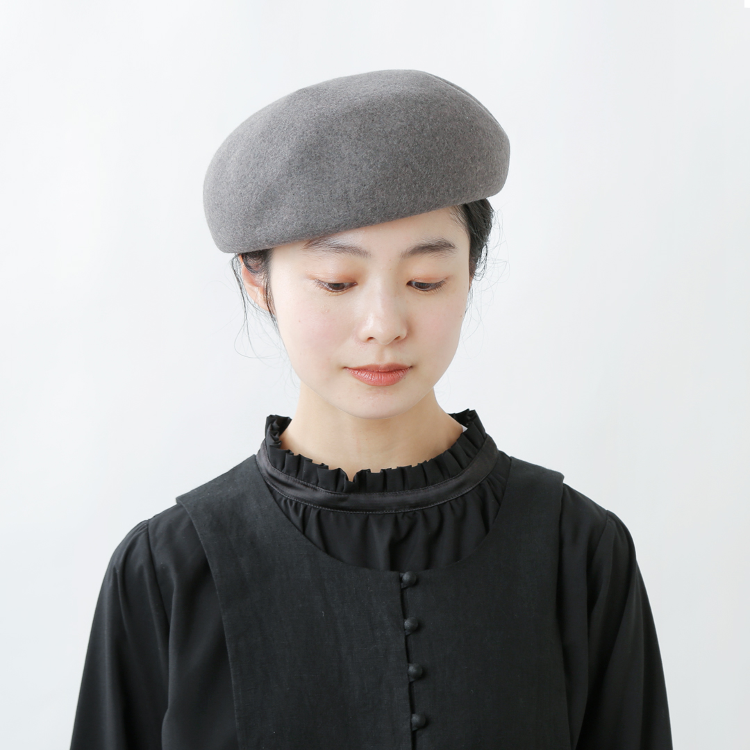 mature ha.(マチュアーハ)ニットフェルトベレー帽“thin knit felt