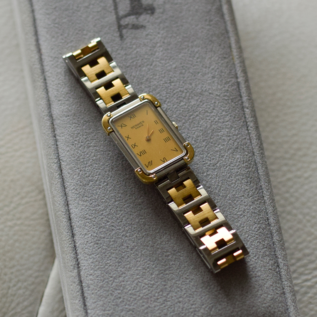 HERMES エルメス ヴィンテージ時計 1980年代 ステンレス 純正BOX付き