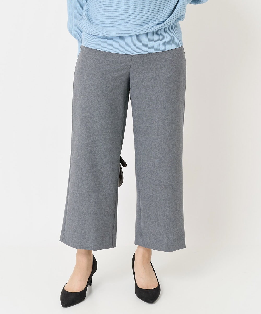 小さいサイズ]裏起毛ワイドクロップドパンツ(機能素材/新素材