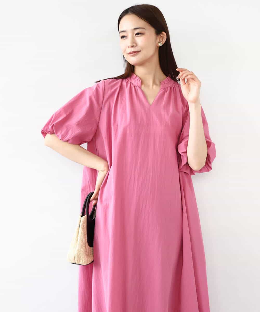 ソフトコットンボリュームスリーブワンピース/洗える(ワンピース) | MK