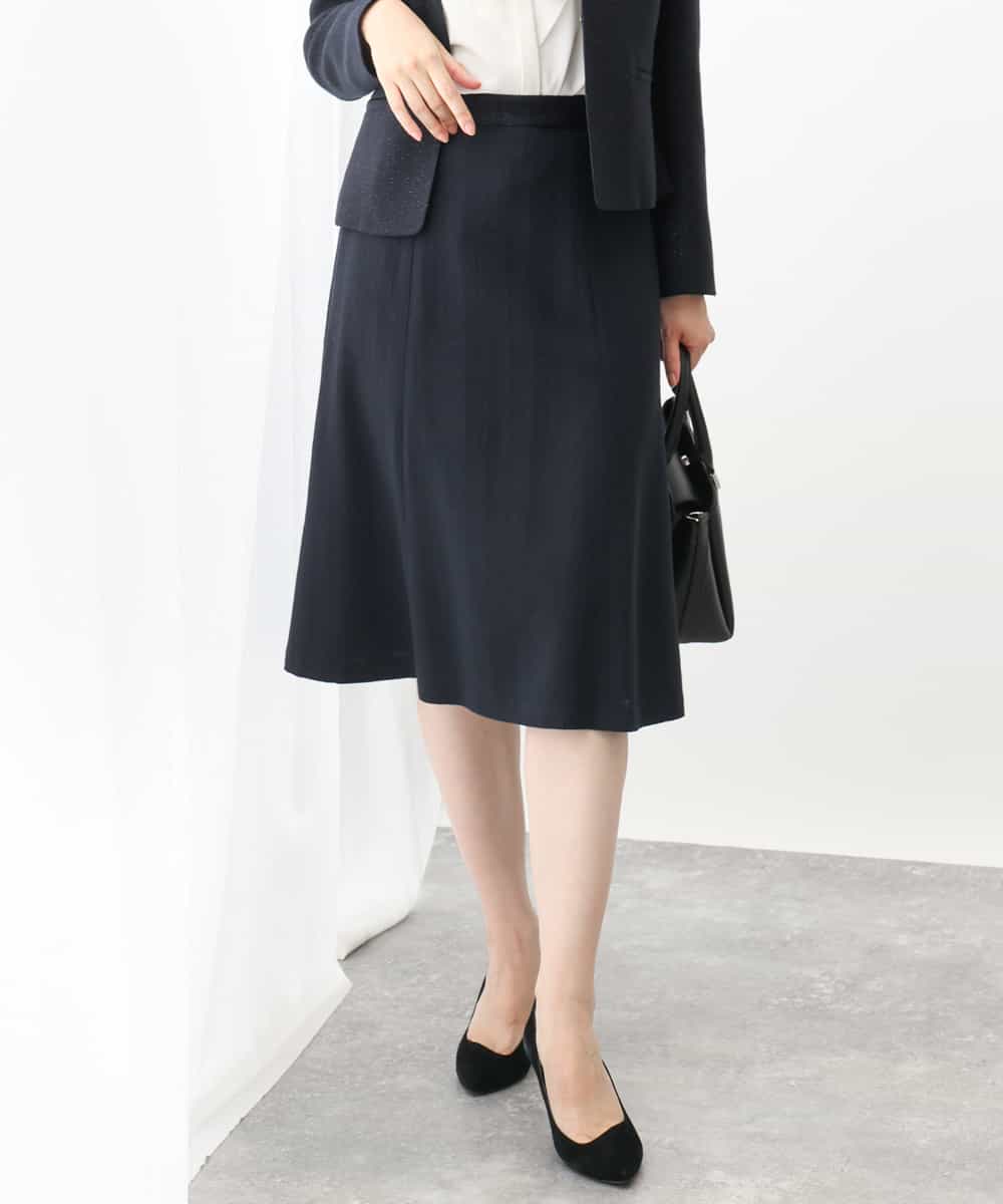 ラメツイードフレアスカート/セットアップ対応/洗える(ひざ丈スカート