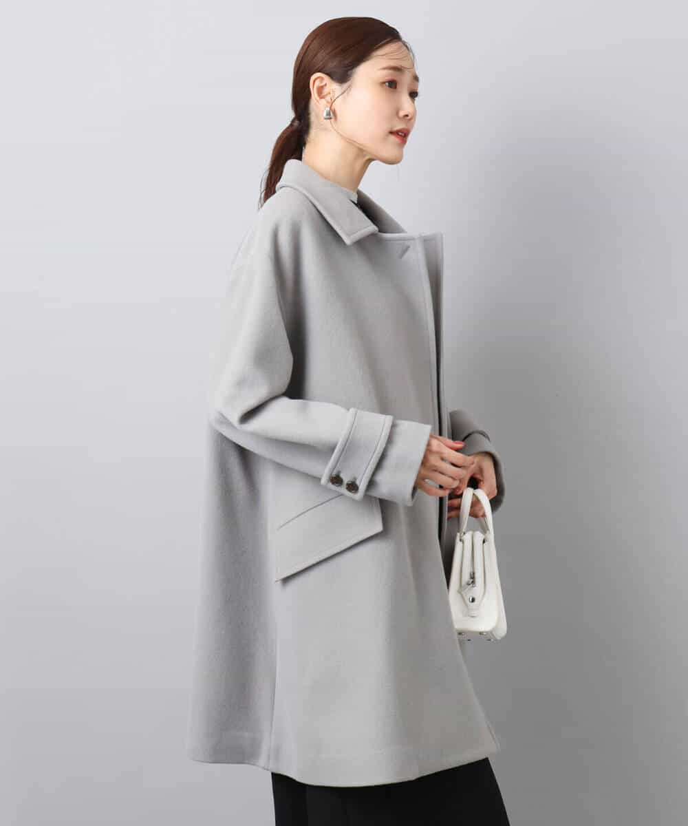 SUPER100sウール スタンドカラーミドルコート(その他のコート