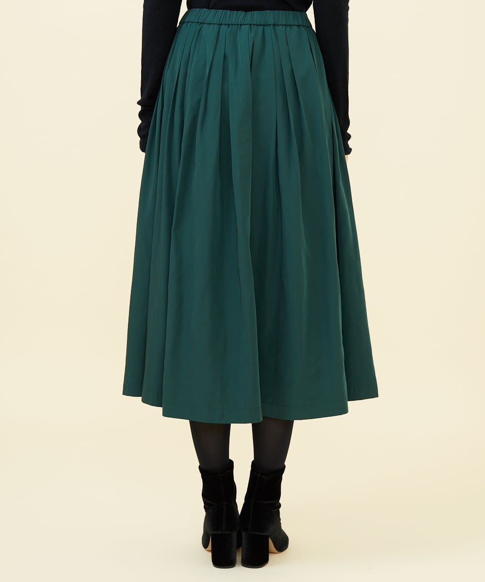 タフタタックギャザースカート(ミモレ丈スカート) | Sybilla(シビラ