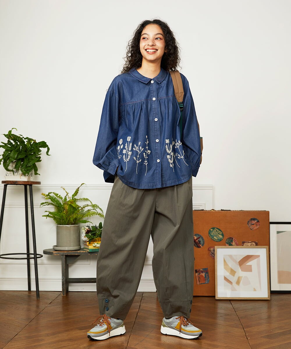 Jardines コード刺繍デニムブラウス(ブラウス・シャツ) | Jocomomola