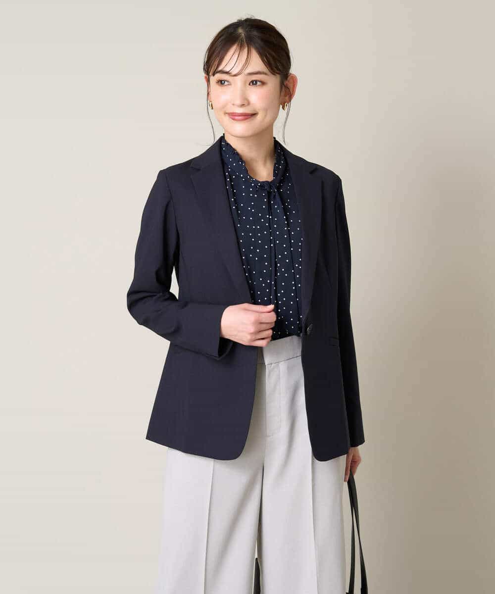 洗える/UVカット/接触冷感】オックスストレッチテーラードジャケット